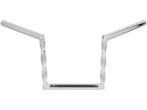 Guidon plaque de fourche 21 cm "Z" torsadé chrome Guidon plaque de fourche 21 cm "Z" torsadé chrome