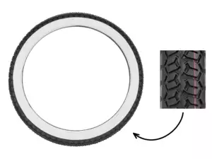 Pneu Mitas 2.25 x 16" B8 Allround flanc blanc Pneu Mitas 2.25 x 16" B8 Allround flanc blanc
