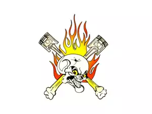 Tête de mort - Piston Adhésif Tête de mort - Piston Adhésif