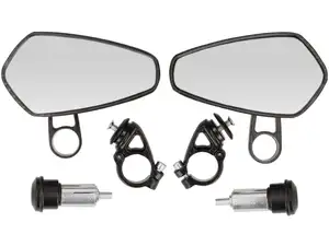 Rétroviseur CNC "Diamant", version enfichable, alu look carbone Rétroviseur CNC "Diamant", version enfichable, alu look carbone