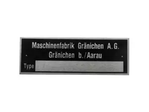 Plaque signalétique | Tigra Caravelle (Gränichen) Plaque signalétique | Tigra Caravelle (Gränichen)