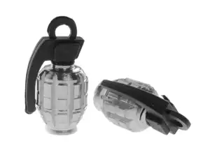 Bouchons de valve grenade argent Bouchons de valve grenade argent